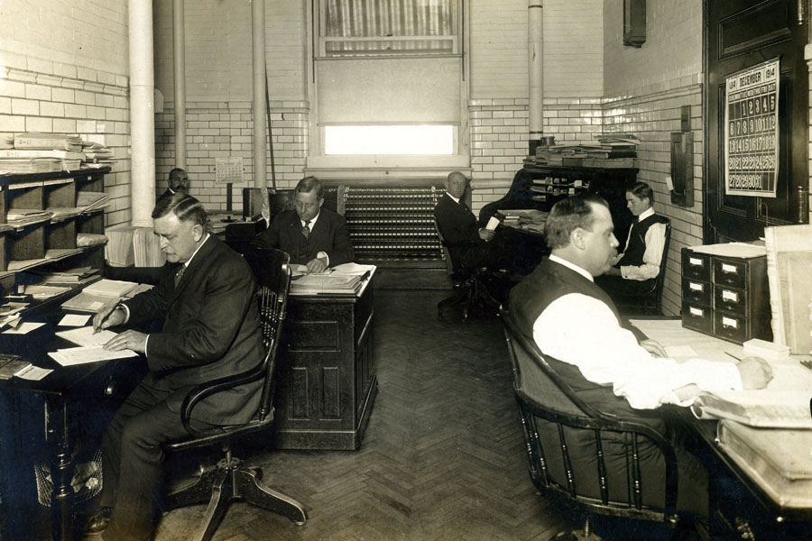 1914 Edwin Walker (back right) and GPO Staff, Washington, DC