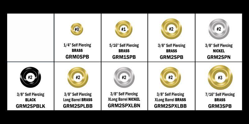 Sooper Ace #2 3/8&quot; Long Barrel Brass Grommets (500 Sets)