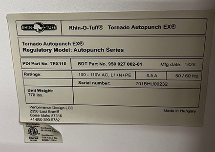 Tornado Autopunch EX, Used