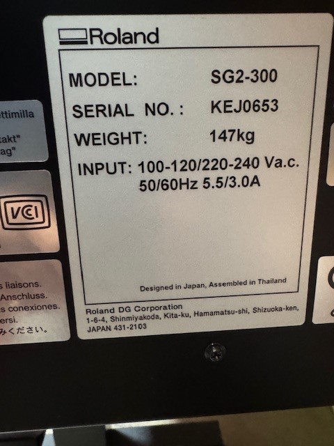 Roland TrueVIS SG2-300 Print & Cut 30" - Refurbished S/N KEJ0653