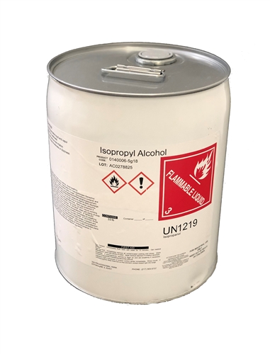 Alcohol Isopropanol, 5 Gallon Pail IPA 99%