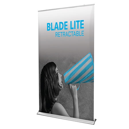 Blade Lite 1200 Retractable Banner Stand, Silver 47.5"