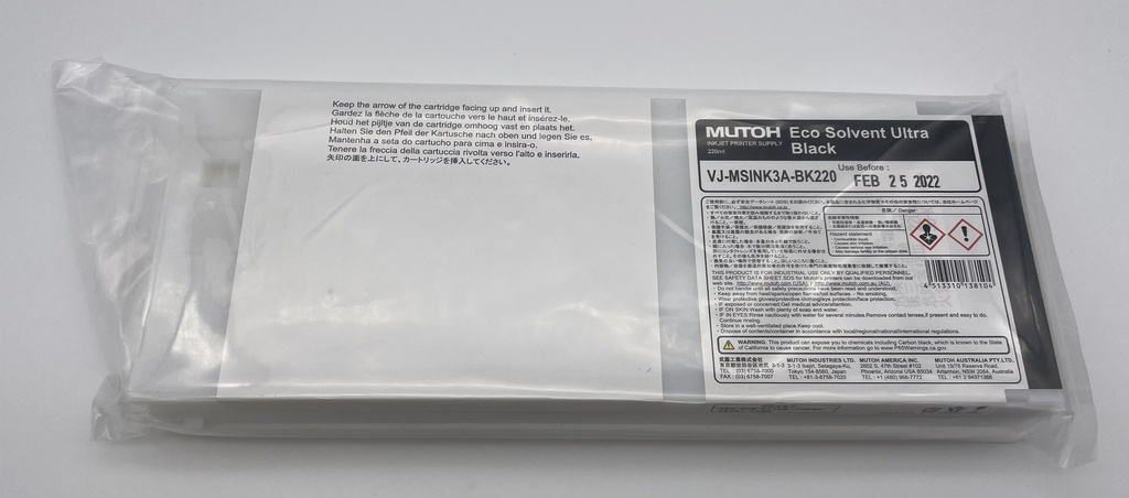 Mutoh Eco Ultra Black, 220ml. VJ-MSINK3-BK220