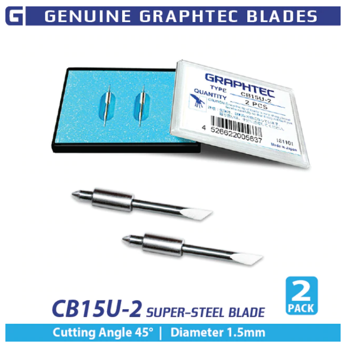 Graphtec CB15U-2 Super-Steel blade - 45°/ 1.5mm for FC, FCX, CE Series, 2-Pack