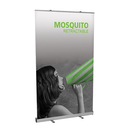 Mosquito 1200 Retractable Banner Stand, Silver 47.25" x 78.5"
