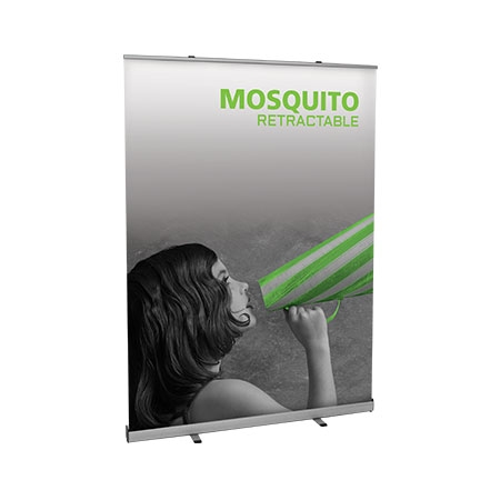 Mosquito 1500 Retractable Banner Stand 59&quot; x 78.5&quot; Silver