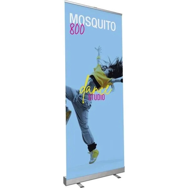 Mosquito 800 Banner Stand Silver, Retractable 31.5&quot; x 78.5