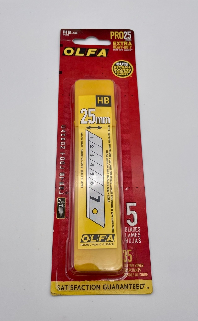 Olfa HB-5B 25MM Knife Blades Pack/5  Extra Heavy Duty