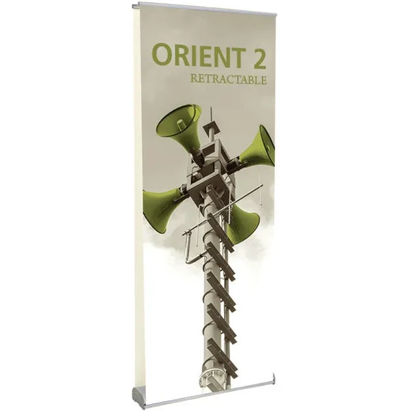 Orient 800 2-Sided Banner Stand, Silver 31.5”