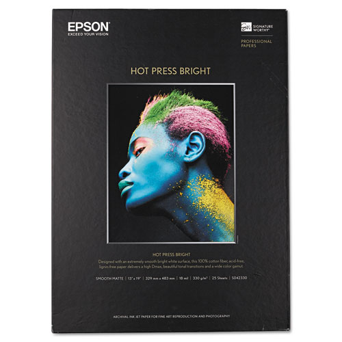Epson Hot Press Bright 13" x 19" (25 Sheets) #S042330