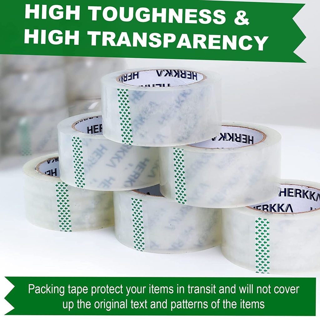 Clear Packing Tape, 1.88 inches Wide, 65 Yards Per Roll