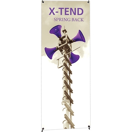 X-Tend Spring Back Banner Stand 23.62&quot; X 63&quot; Silver