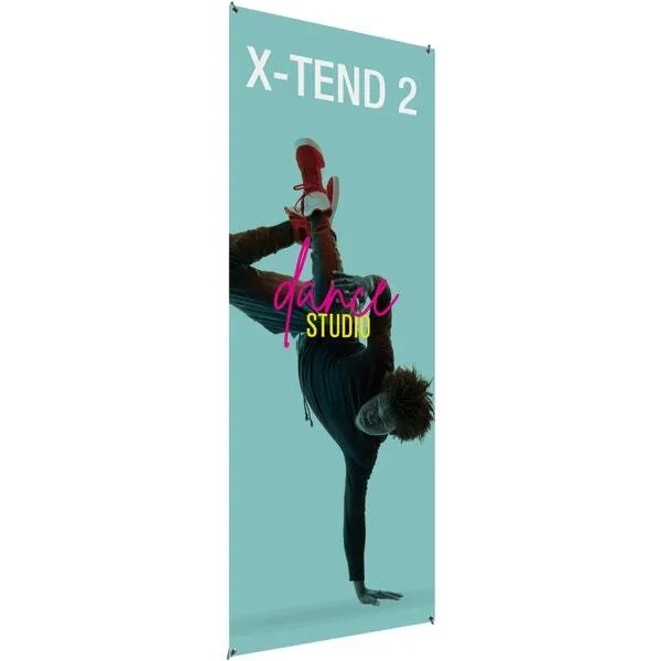 X-Tend Spring Back Banner Stand 33.5”w x 78.75”h Silver