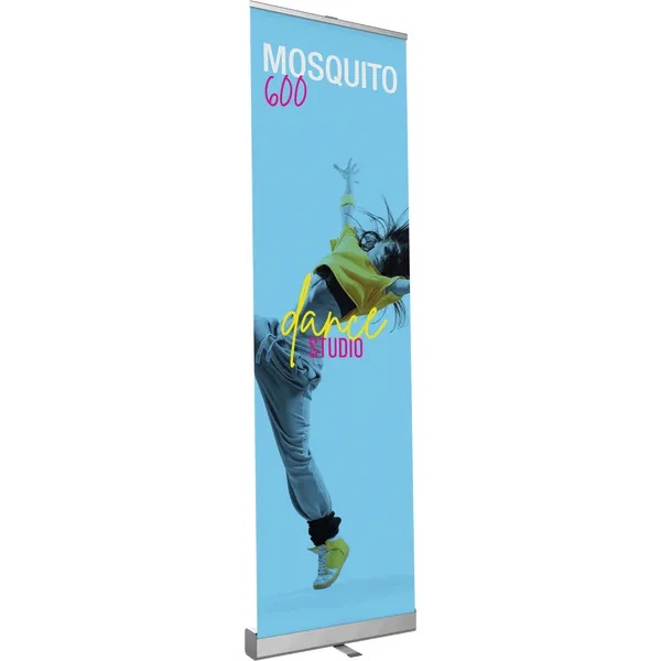 Mosquito 600 Retractable Banner Stand, Silver, 23.5" x 78.5