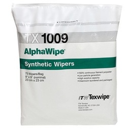 [TEX1009] TX1009 Texwipe AlphaWipe 9” x 9” Cleanroom Wipers, 2 Bags (150 Wipes)