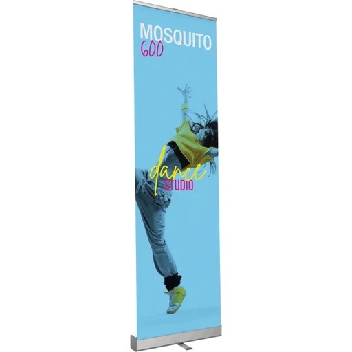 Mosquito 600 Retractable Banner Stand, Silver, 23.5" x 78.5